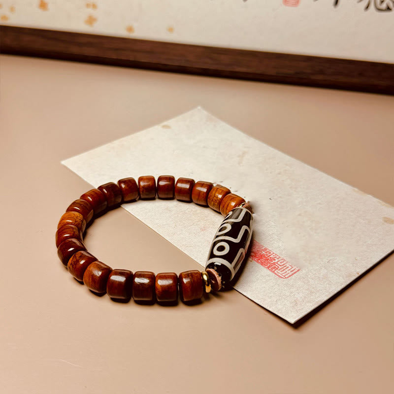 Buddha Stones Tibetan Bone Beads Nine-Eye Dzi Bead Protection Bracelet - image 3