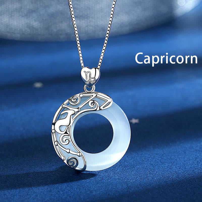 Buddha Stones 925 Sterling Silver 12 Constellations of the Zodiac Cat's Eye Love Support Necklace Pendant - Capricorn - image 13