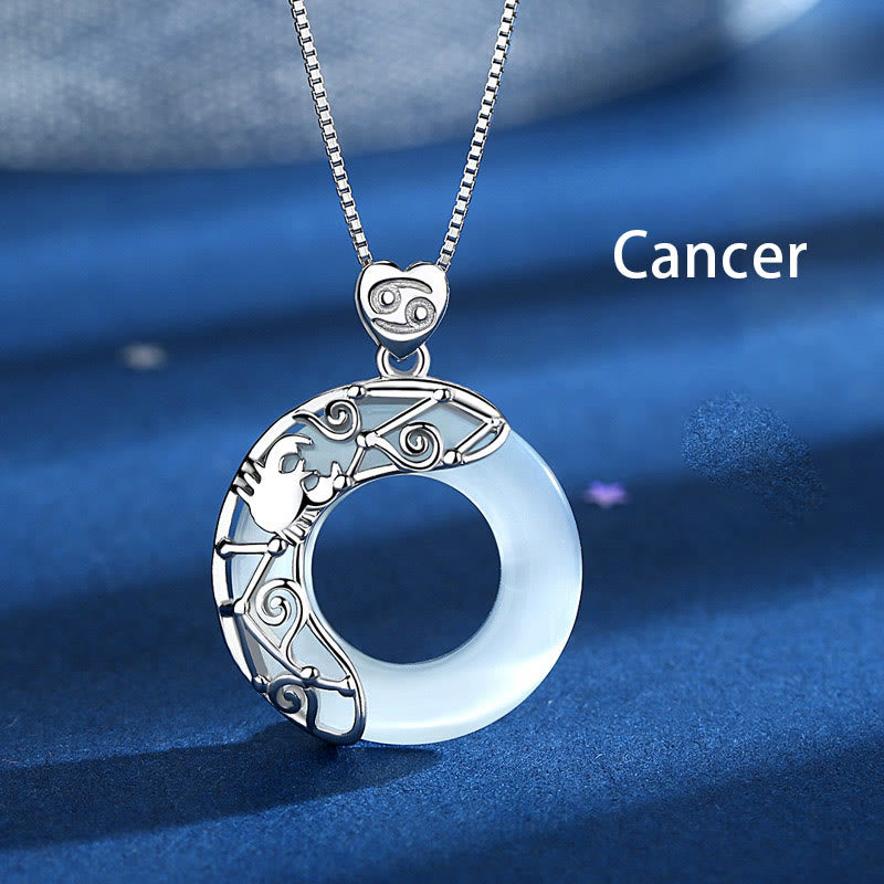 Buddha Stones 925 Sterling Silver 12 Constellations of the Zodiac Cat's Eye Love Support Necklace Pendant - Cancer - image 7