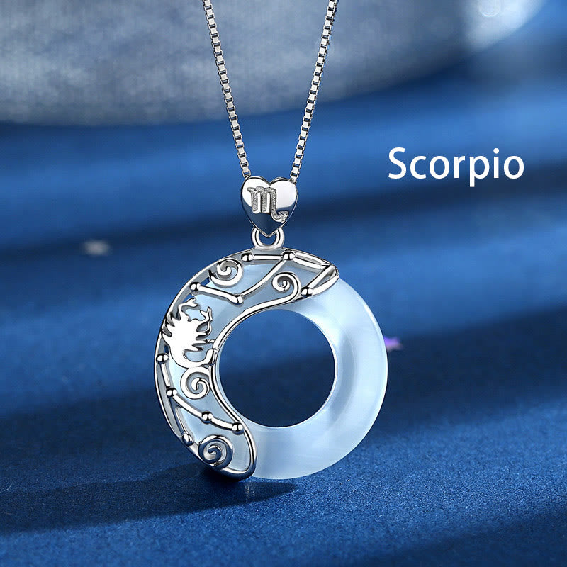 Buddha Stones 925 Sterling Silver 12 Constellations of the Zodiac Cat's Eye Love Support Necklace Pendant - Scorpio - image 11