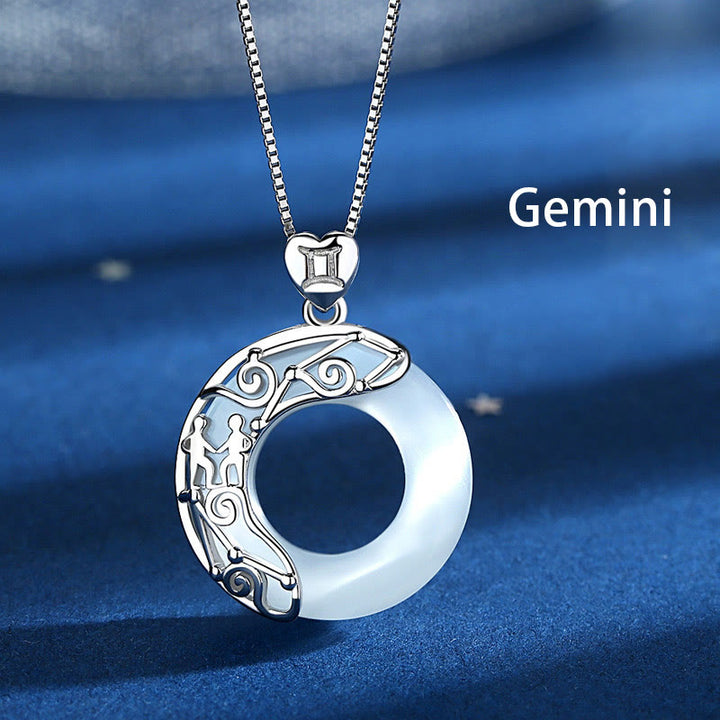 Buddha Stones 925 Sterling Silver 12 Constellations of the Zodiac Cat's Eye Love Support Necklace Pendant - Gemini - image 3