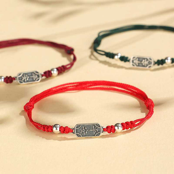 Buddha Stones Handmade 925 Sterling Silver Peace And Joy Safe Well Protection Braided Bracelet - image 15