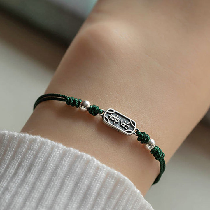 Buddha Stones Handmade 925 Sterling Silver Peace And Joy Safe Well Protection Braided Bracelet - image 26