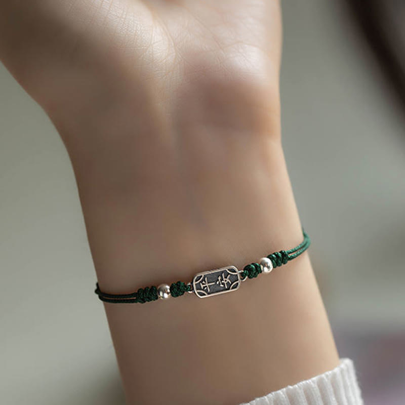 Buddha Stones Handmade 925 Sterling Silver Peace And Joy Safe Well Protection Braided Bracelet - image 28