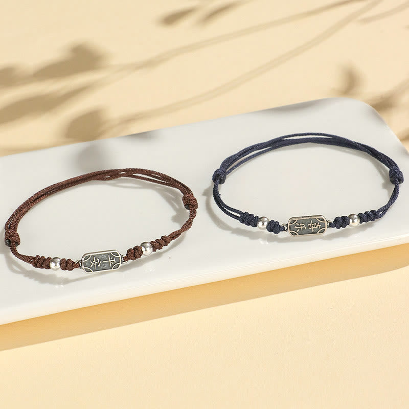 Buddha Stones Handmade 925 Sterling Silver Peace And Joy Safe Well Protection Braided Bracelet - image 34