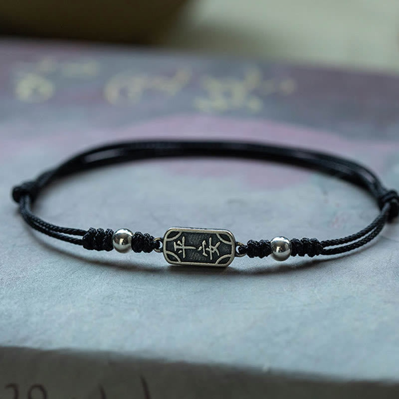 Buddha Stones Handmade 925 Sterling Silver Peace And Joy Safe Well Protection Braided Bracelet - image 32