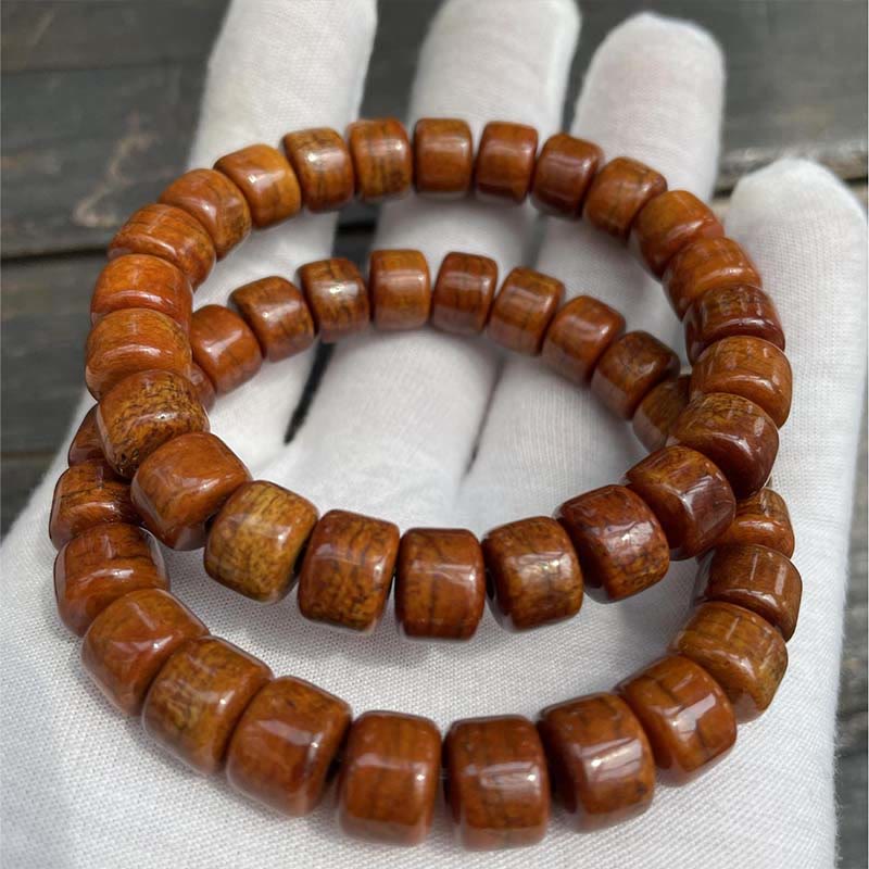 Buddha Stones Tibetan Bone Beads Three-Eyed Dzi Bead Sheep Horn Red Agate Strength Bracelet - image 7