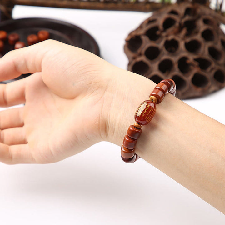 Buddha Stones Tibetan Bone Beads Three-Eyed Dzi Bead Sheep Horn Red Agate Strength Bracelet - image 17