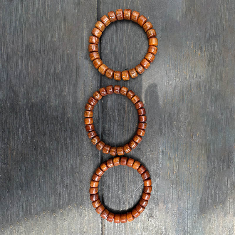 Buddha Stones Tibetan Bone Beads Three-Eyed Dzi Bead Sheep Horn Red Agate Strength Bracelet - image 12