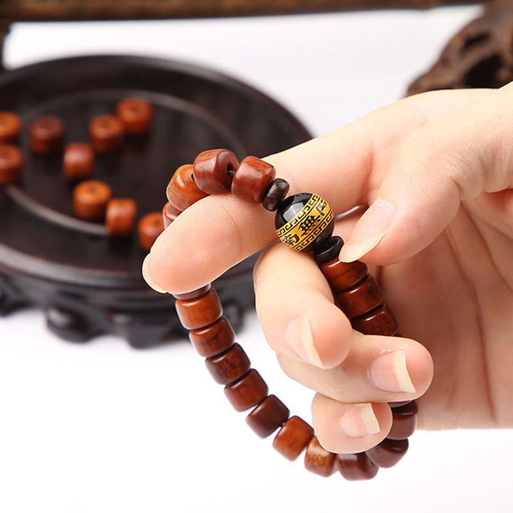 Buddha Stones Tibetan Bone Beads Three-Eyed Dzi Bead Sheep Horn Red Agate Strength Bracelet - image 23