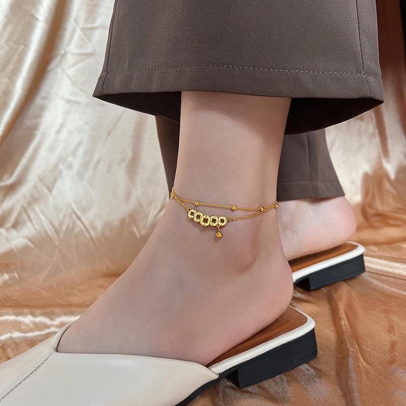 Buddha Stones Copper Coins Attract Wealth Titanium Steel Anklet - image 4
