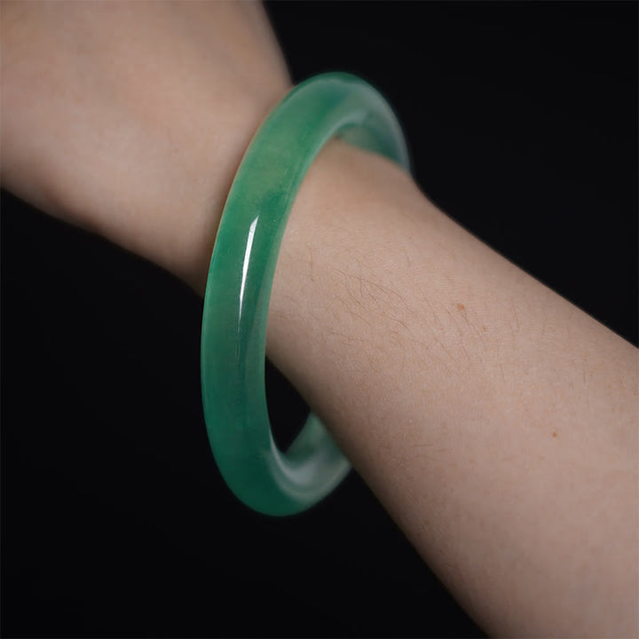 Buddha Stones Natural Jade Luck Prosperity Bracelet Bangle - image 4