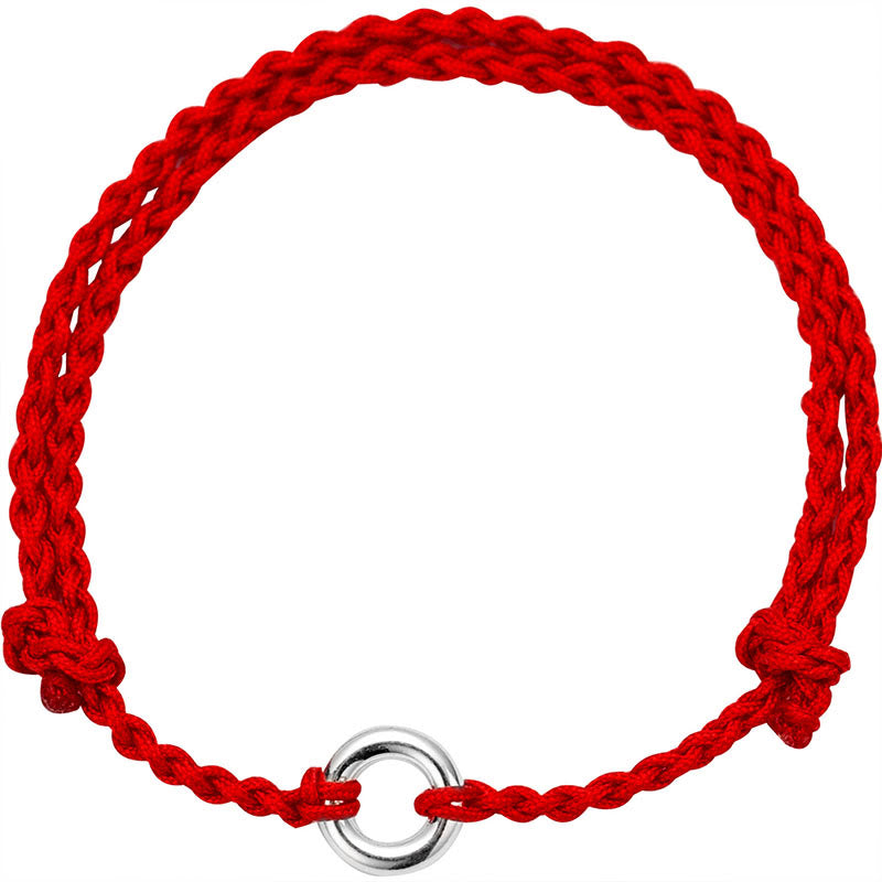 Buddha Stones 925 Sterling Silver Peace Buckle Luck String Braid Rope Anklet - image 9
