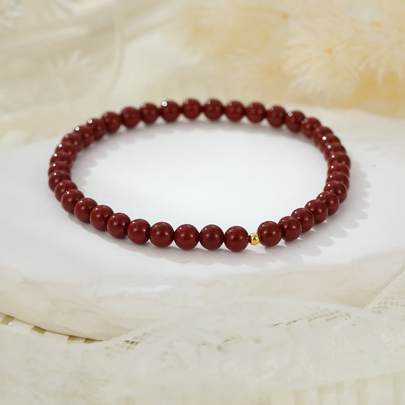 Buddha Stones 925 Sterling Silver Cinnabar Beads Blessing Anklet - 6mm Cinnabar(Circumference 24cm) - image 10