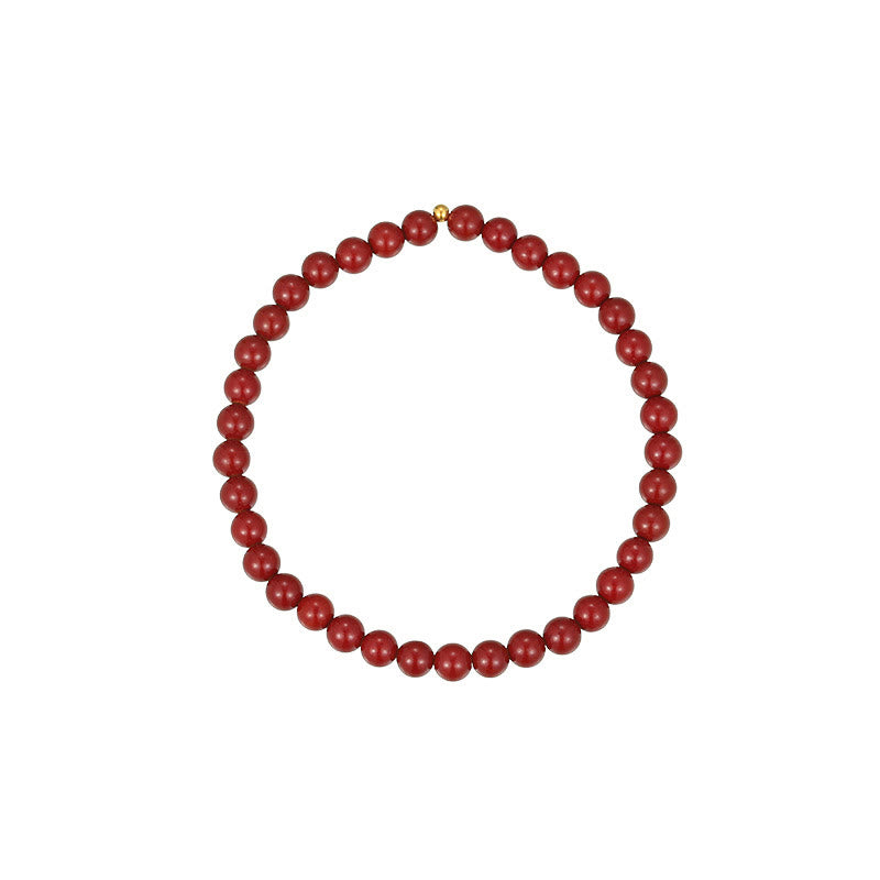 Buddha Stones 925 Sterling Silver Cinnabar Beads Blessing Anklet - image 7
