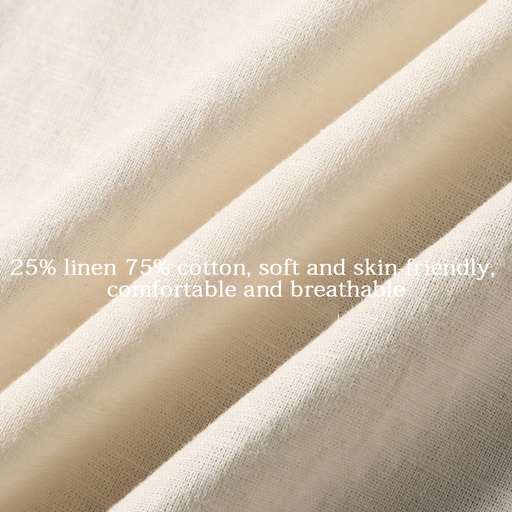 Buddha Stones Summer Men's Short Sleeve Button Down Cotton Linen Shirt - image 15