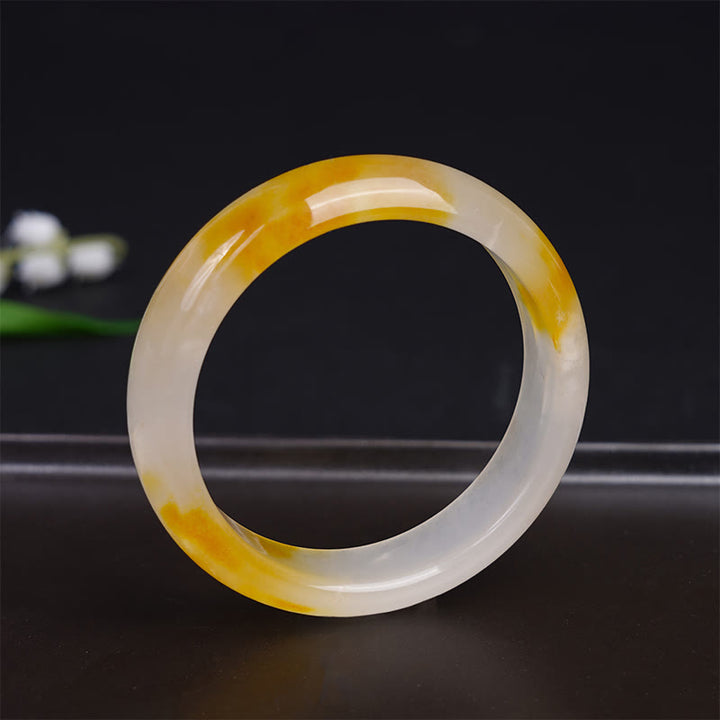 Buddha Stones Yellow Chalcedony Harmony Positivity Bracelet Bangle - image 2
