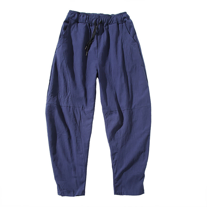 Buddha Stones Casual Men's Solid Color Cotton Drawstring Pants With Pockets - image 14