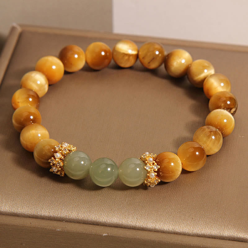 Buddha Stones Tiger Eye Jade Courage Bracelet - image 1