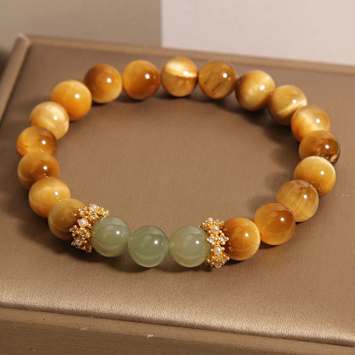 Buddha Stones Tiger Eye Jade Courage Bracelet - image 1