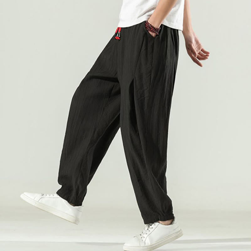 Buddha Stones Cotton Men's Drawstring Harem Pants With Pockets - image 20
