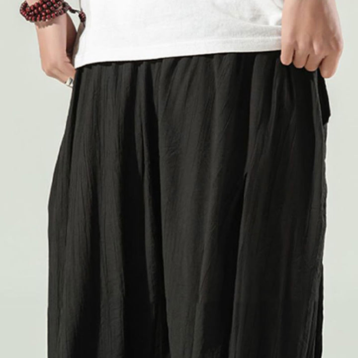 Buddha Stones Cotton Men's Drawstring Harem Pants With Pockets - image 24