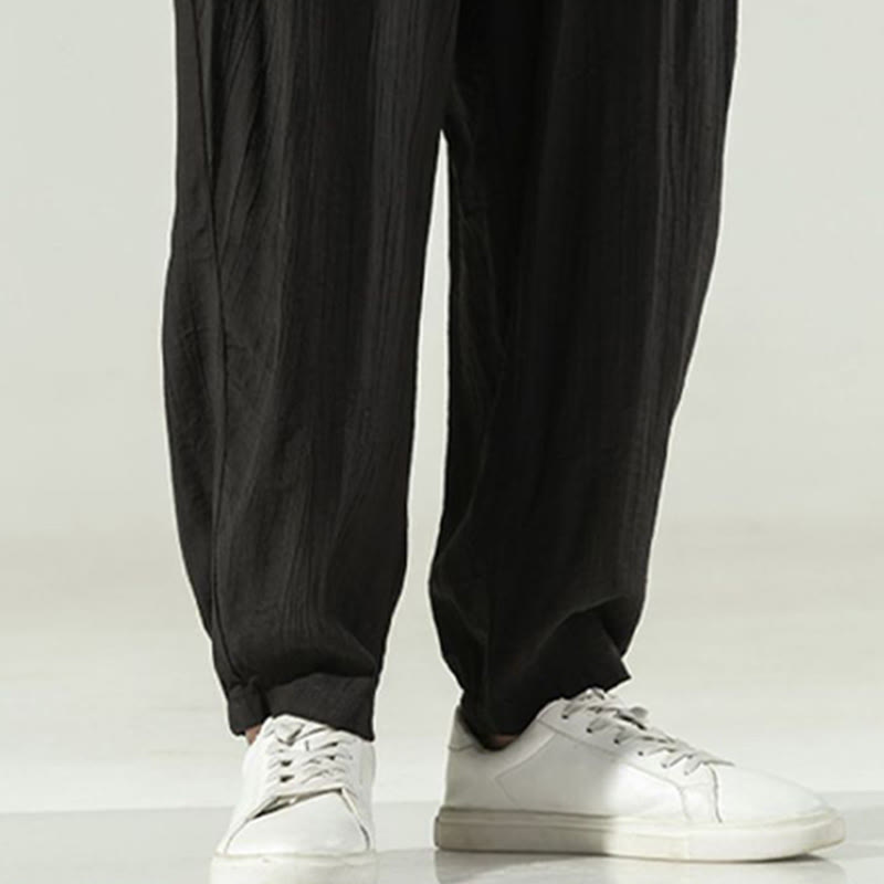 Buddha Stones Cotton Men's Drawstring Harem Pants With Pockets - image 25