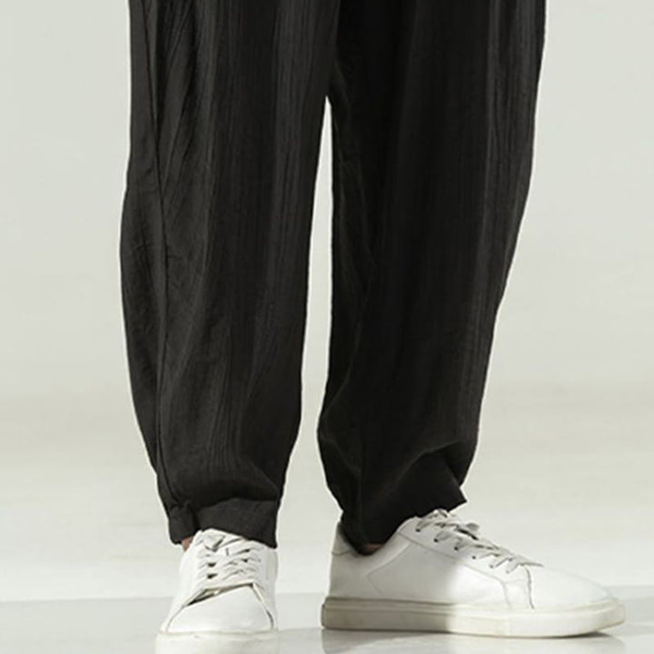 Buddha Stones Cotton Men's Drawstring Harem Pants With Pockets - image 25