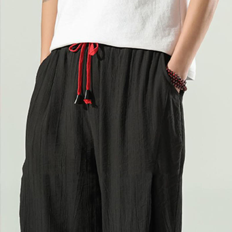 Buddha Stones Cotton Men's Drawstring Harem Pants With Pockets - image 23