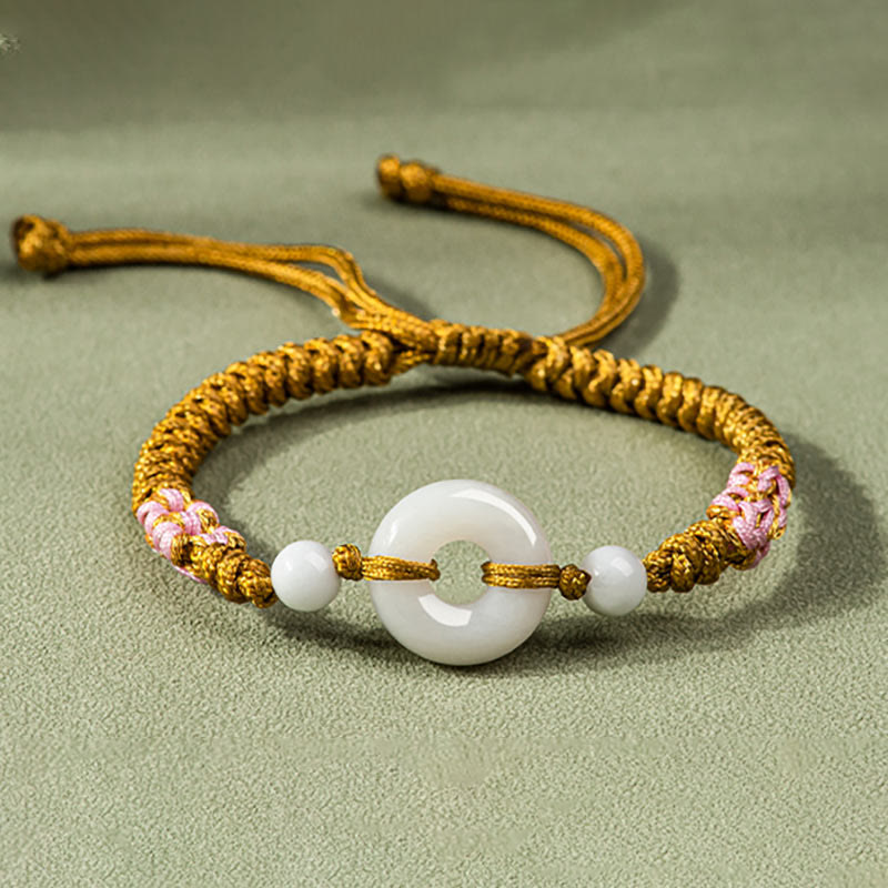 Buddha Stones Jade Luck Abundance Red String Bracelet - Yellow(Wrist Circumference: 13-19.5cm) - image 16