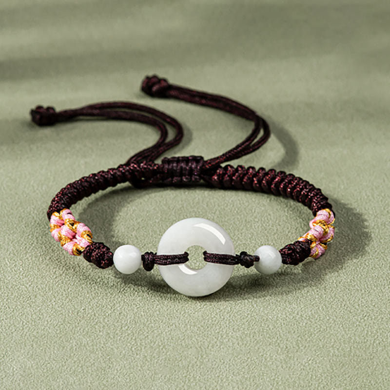 Buddha Stones Jade Luck Abundance Red String Bracelet - Brown(Wrist Circumference: 13-19.5cm) - image 14