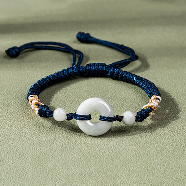 Buddha Stones Jade Luck Abundance Red String Bracelet - Navy Blue(Wrist Circumference: 13-19.5cm) - image 15