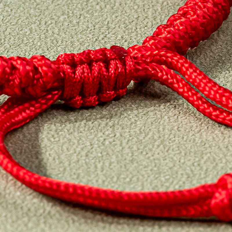 Buddha Stones Jade Luck Abundance Red String Bracelet - image 2