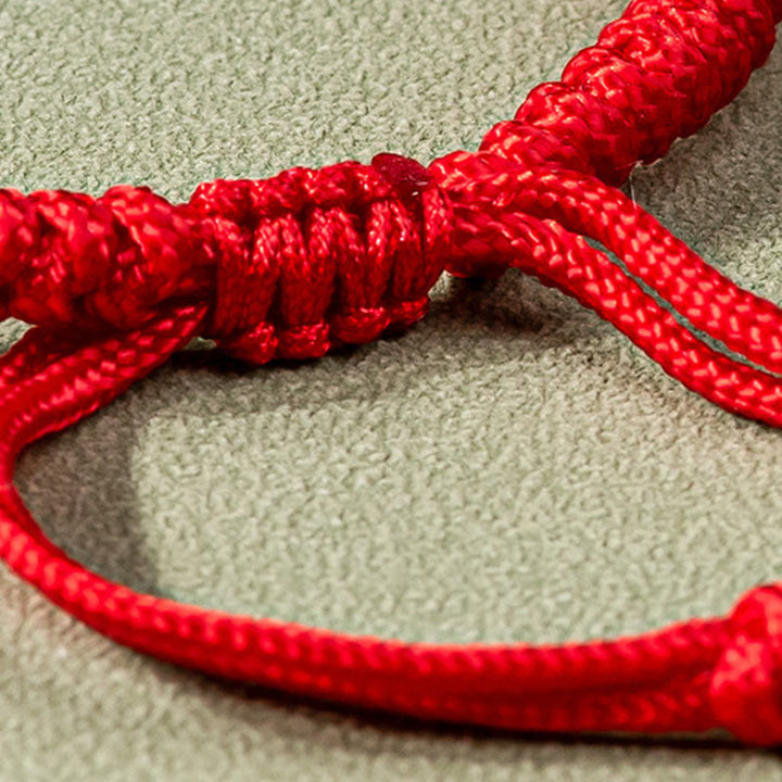 Buddha Stones Jade Luck Abundance Red String Bracelet - image 2