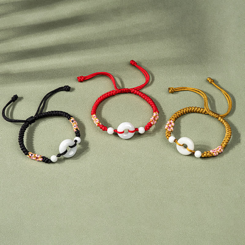 Buddha Stones Jade Luck Abundance Red String Bracelet - image 17