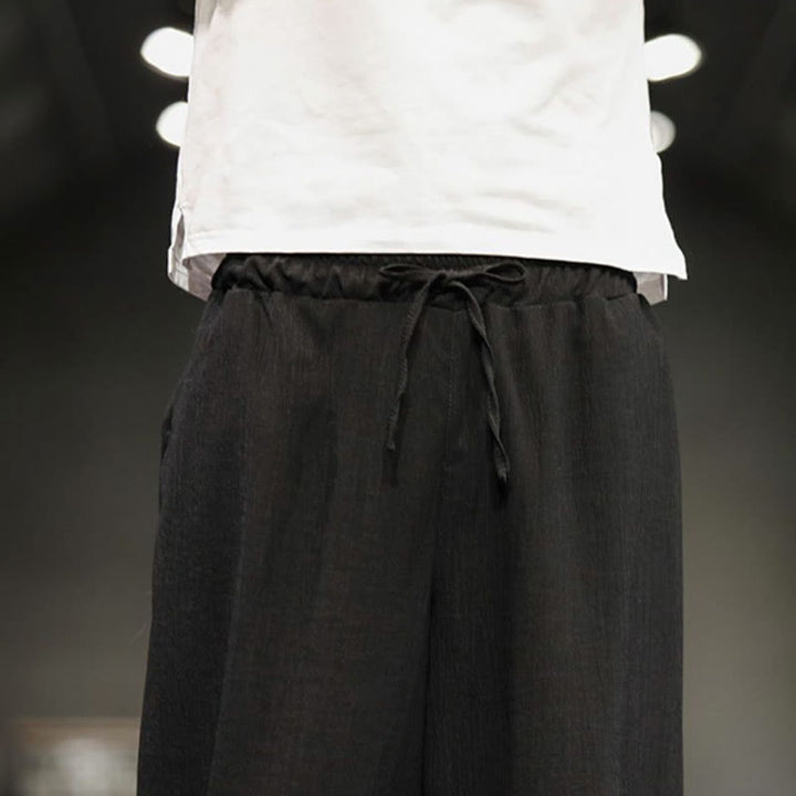 Buddha Stones Summer Solid Men's Cropped Pants With Pockets - image 32