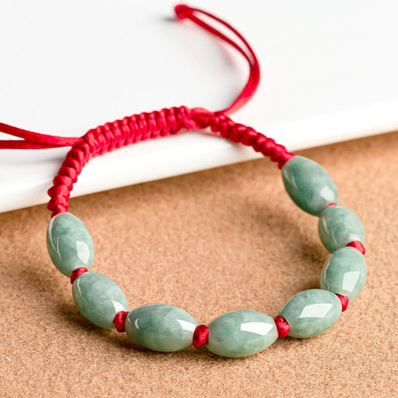Buddha Stones Jade Luck Red String Bracelet - image 2