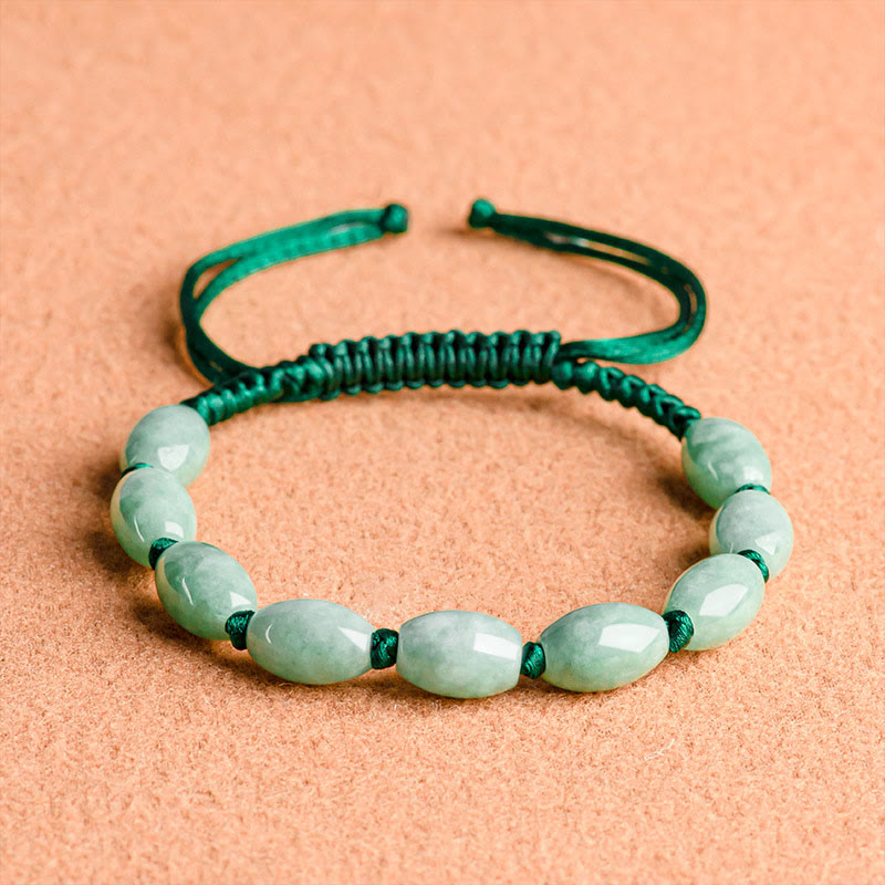 Buddha Stones Jade Luck Red String Bracelet - Night Beads Jade (Wrist Circumference: 14-20cm) - image 11