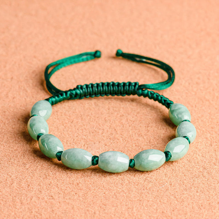 Buddha Stones Jade Luck Red String Bracelet - Night Beads Jade (Wrist Circumference: 14-20cm) - image 11