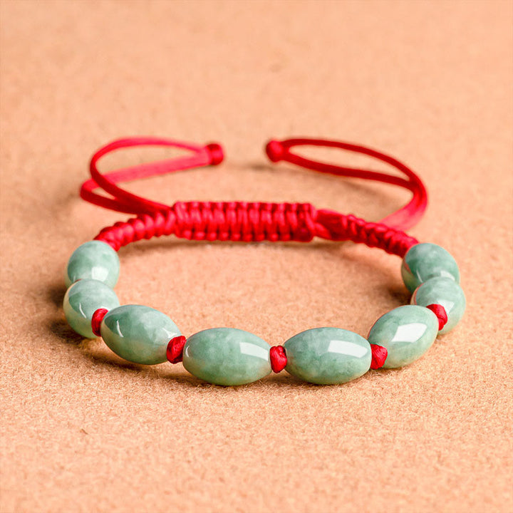 Buddha Stones Jade Luck Red String Bracelet - image 1