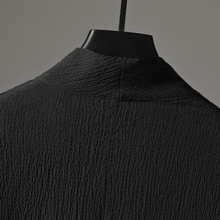 Buddha Stones Solid Color Three Quarter Sleeve Shirt Casual Pants Clothing Men's Set - image 13