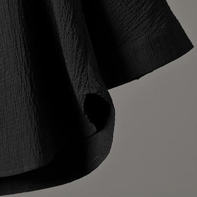 Buddha Stones Solid Color Three Quarter Sleeve Shirt Casual Pants Clothing Men's Set - image 15