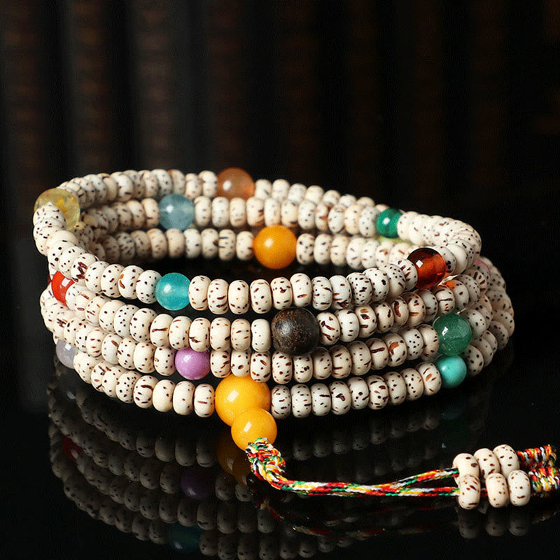 Buddha Stones Tibetan Bodhi Seed Amber Agate Wealth Bracelet - image 4