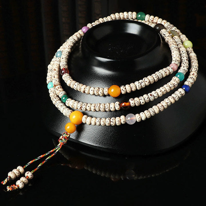 Buddha Stones Tibetan Bodhi Seed Amber Agate Wealth Bracelet - image 6