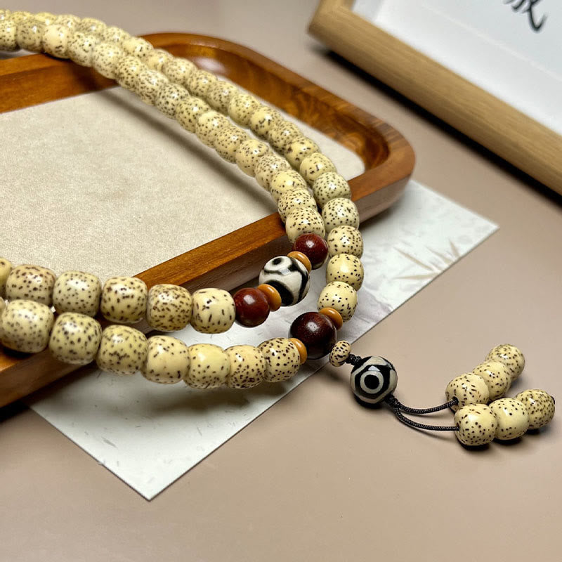 Buddha Stones 108 Mala Beads Bodhi Seed Dzi Bead Keep Away Evil Spirits Bracelet - image 3