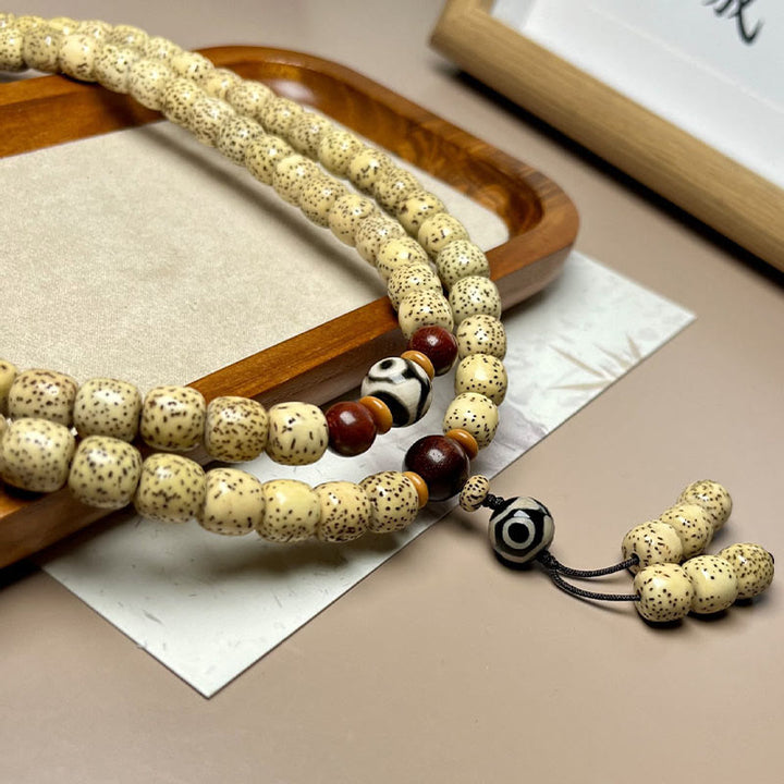 Buddha Stones 108 Mala Beads Bodhi Seed Dzi Bead Keep Away Evil Spirits Bracelet - image 3