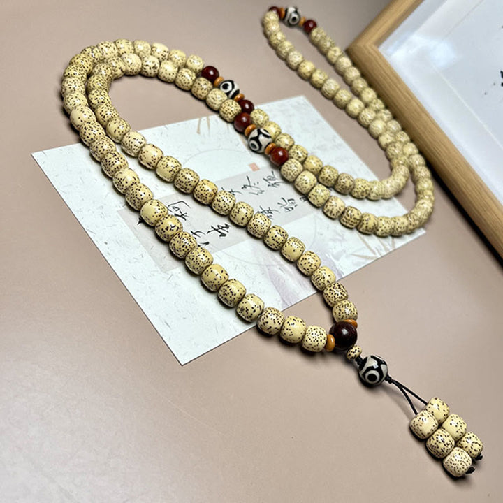 Buddha Stones 108 Mala Beads Bodhi Seed Dzi Bead Keep Away Evil Spirits Bracelet - image 2