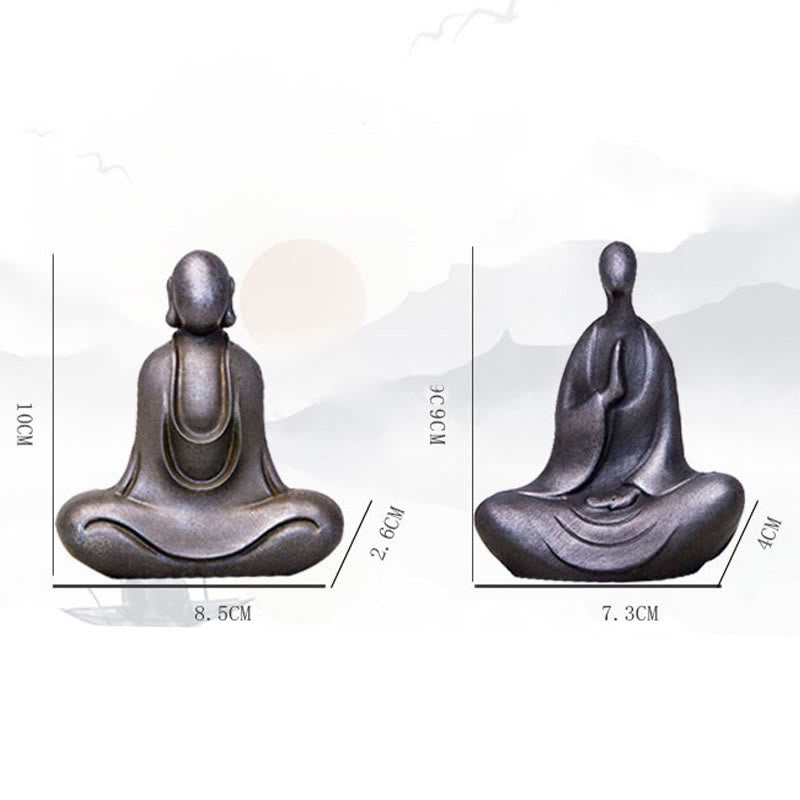 Buddha Stones Tibetan Buddha Iron Powder Rust Cast Resin Statue Desk Decoration - image 29