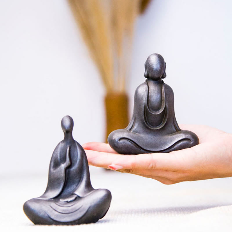 Buddha Stones Tibetan Buddha Iron Powder Rust Cast Resin Statue Desk Decoration - image 30