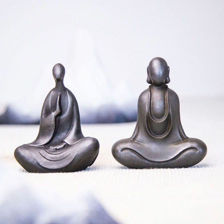 Buddha Stones Tibetan Buddha Iron Powder Rust Cast Resin Statue Desk Decoration - image 31